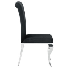 Betty Upholstered Side Chairs Black and Chrome (Set of 4) - 105072