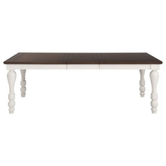 Madelyn Dining Table with Extension Leaf Dark Cocoa and Coastal White - 110381