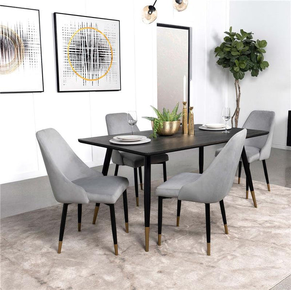 Zetta Rectangular Dining Table Black and Gold - 190341