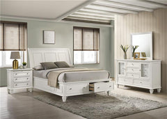 Sandy Beach 4-piece California King Bedroom Set Cream White - 201309KW-S4