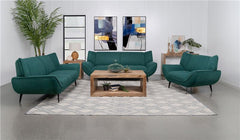 Acton 3-piece Upholstered Flared Arm Sofa Set Teal Blue - 511161-S3