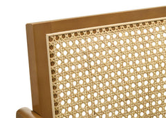 Kane Solid Wood Bar Stool with Woven Rattan Back and Upholstered Seat Light Walnut (Set of 2) - 182677