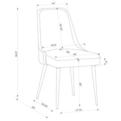Alan Upholstered Dining Chairs Grey (Set of 2) - 190442