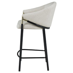 Chadwick Sloped Arm Counter Height Stools Beige and Glossy Black (Set of 2) - 183436