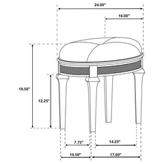 Evangeline 4-drawer Vanity Set with Stool Silver Oak - 223397-SET