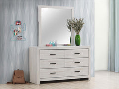 Brantford 6-drawer Dresser with Mirror Coastal White - 207053M