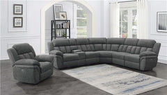 Bahrain 6-piece Modular Power Reclining Sectional Charcoal - 609540P