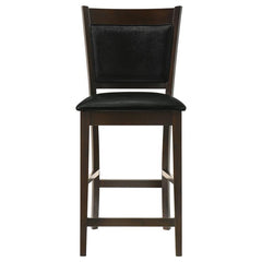 Jaden Upholstered Counter Height Stools Black and Espresso (Set of 2) - 100959
