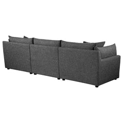 Sasha 3-Piece Upholstered Sofa Barely Black - 551681-SETB