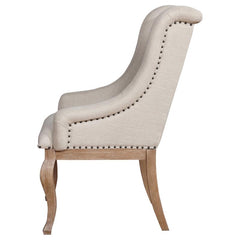 Brockway Tufted Arm Chairs Cream and Barley Brown (Set of 2) - 110293