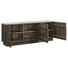 Dennis 3-door Marble Top Dining Sideboard Server White and Tobacco Grey - 190655