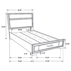 Miranda Wood Twin Storage Panel Bed Black - 206361T