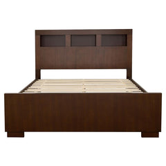 Jessica Eastern King LED Storage Bookcase Bed Cappuccino - 200719KE