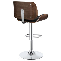 Folsom Upholstered Adjustable Bar Stool Black and Chrome - 130502