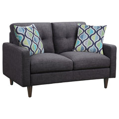 Watsonville 2-piece Upholstered Track Arm Sofa Set Grey - 552001-S2