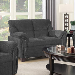 Clementine Upholstered Padded Arm Loveseat Grey - 506575