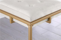 Nadia Square Padded Seat Bar Stool (Set of 2) Beige and Gold - 183646