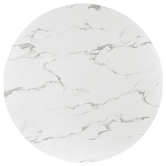Alcott Round Faux Carrara Marble Top Dining Table Chrome - 120400