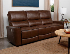 Greenfield Upholstered Power Reclining Sofa Saddle Brown - 610264P