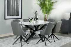 Paulita Upholstered Swivel Side Chairs (Set of 2) Grey and Gunmetal - 110712