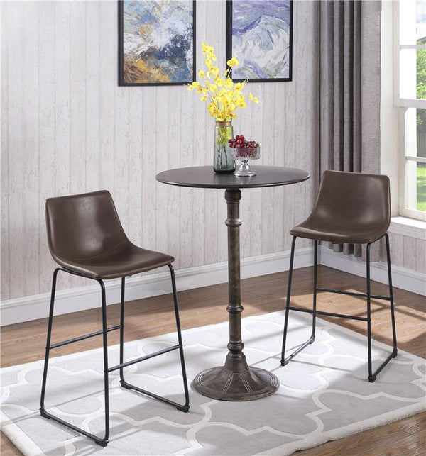 Michelle Armless Bar Stools Two-tone Brown and Black (Set of 2) - 102536