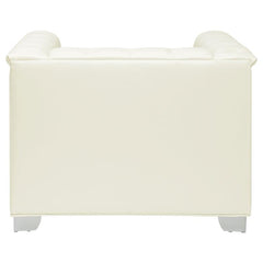 Chaviano Upholstered Track Arm Accent Chair Pearl White - 505393