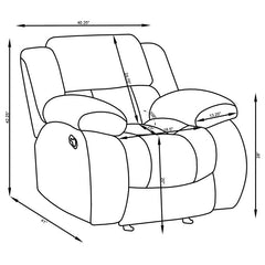 Weissman Upholstered Padded Arm Glider Recliner Grey - 601923