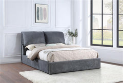 Laurel Upholstered Eastern King Panel Bed Dark Grey - 306041KE