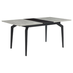 Mina Rectangular Dining Table Grey Ceramic and Sandy Black - 193831