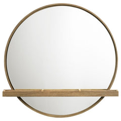Arini Round Vanity Wall Mirror with Shelf Sand Wash - 224308