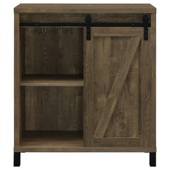 Arlington Bar Cabinet with Sliding Door Rustic Oak - 182852