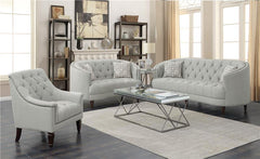 Avonlea Upholstered Sloped Arm Sofa Grey Fabric - 505641