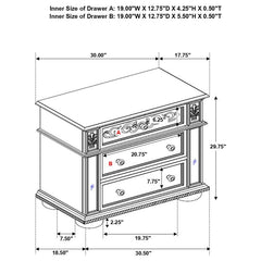 Heidi 3-drawer Nightstand Metallic Platinum - 222732