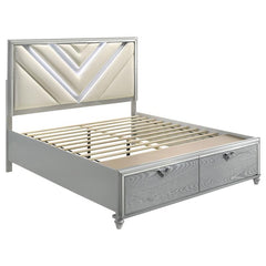 Veronica 5-piece Eastern King Bedroom Set Light Silver - 224721KE-S5