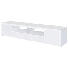Jude 2-door Engineered Wood 79" TV Stand High Gloss White - 704262