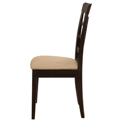 Gabriel Lattice Back Side Chairs Cappuccino and Tan (Set of 2) - 100772