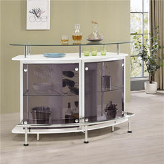 Gideon Crescent Shaped Glass Top Bar Unit with Drawer - 182235