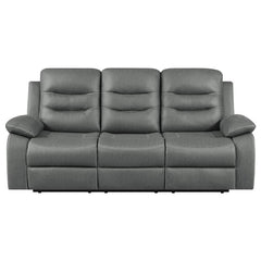 Nova Upholstered Padded Arm Reclining Sofa Dark Grey - 602531