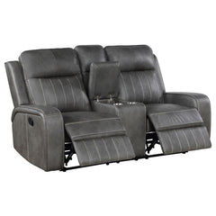 Raelynn 2-piece Upholstered Reclining Sofa Set Grey - 603191-S2