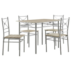 Anna Fontana 5-piece Rectangular Dining Set Brushed Silver - 100035