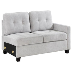 Georgina Upholstered RAF Chair Steel Beige - 551708RAF