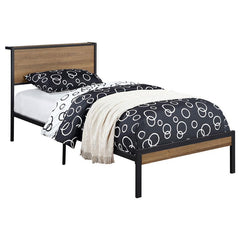 Ricky Metal Twin Panel Bed Light Oak - 302144T