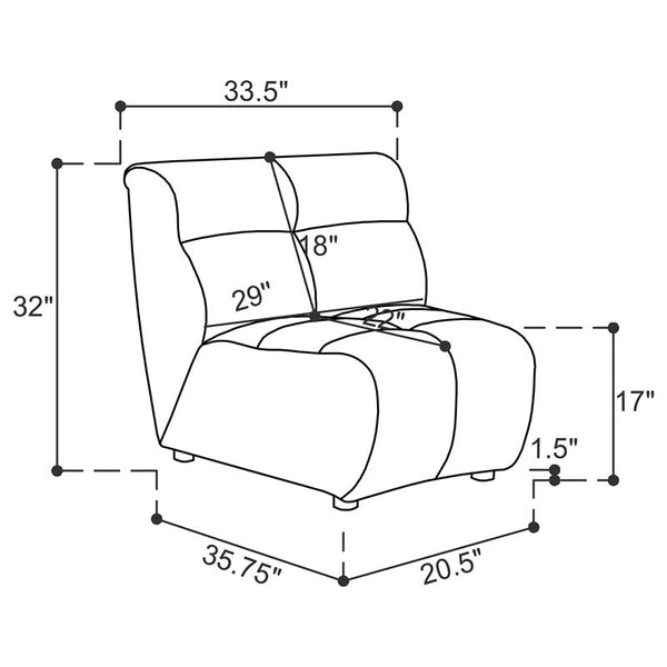 Charlotte 5-piece Upholstered Modular Sectional Sofa Ivory - 551300-S5