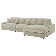 Blaine Upholstered Reversible Chaise Sectional Sofa Sand - 509899-SET