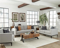 Apperson Upholstered Track Arm Accent Chair Light Grey - 508683