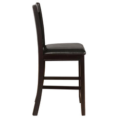 Lavon Upholstered Counter Height Stools Black and Espresso (Set of 2) - 102889