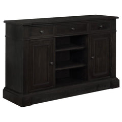 Phelps Rectangular Trestle Dining Set Antique Noir and Grey - 121231-S8G