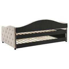 Sadie Upholstered Twin Daybed with Trundle Taupe - 300639