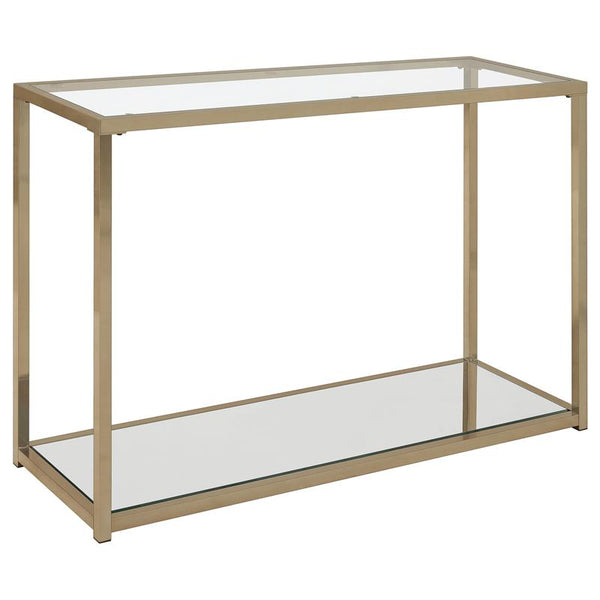 Cora Glass Top Entryway Console Table Chocolate Chrome - 705239