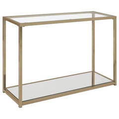 Cora Glass Top Entryway Console Table Chocolate Chrome - 705239
